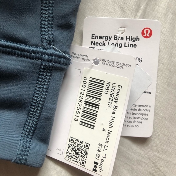 BNWT Energy Bra High Neck Long Line - Iron Blue - Picture 5 of 5